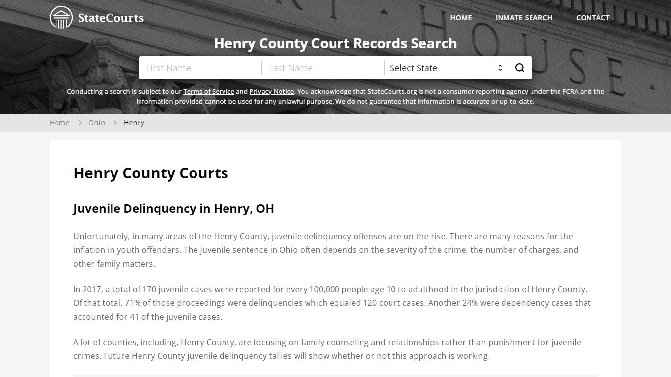 Henry County, OH Courts - Records & Cases - StateCourts